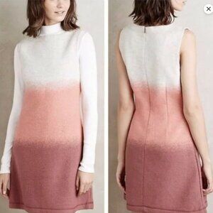 HOSS INTROPIA Sienna Ombre Felted Wool Mini Dress, Pink, Size L 🇪🇸